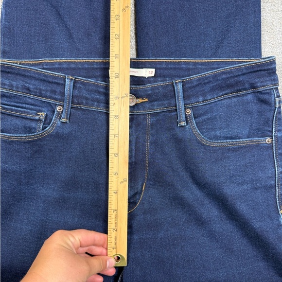 Levis Mid Rise Blue Skinny Jean Stretch Womens Size 12 - Picture 5 of 7
